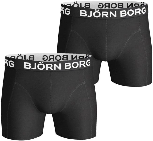 Boxershorts Bjorn Borg Boxers Solid Black 2 Pack 7 Boxershorts Bjorn Borg Boxers Solid Black 2 Pack - Afbeelding 5