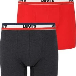 Levi's Boxershorts 2-Pack Rood Grijs -Ondergoed Verkoopwinkel 60920 8 1