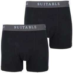 Bamboo Boxershorts Heren Suitable Bamboe Boxershorts 2-Pack Zwart
