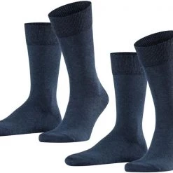 Falke Happy Sokken 2 Paar Donkerblauw Melange -Ondergoed Verkoopwinkel 65472 2 1