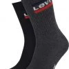 Levi's 2-Pack Sportswear Sokken Zwart Antraciet