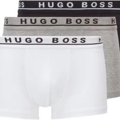 Hugo Boss Boxershorts Trunk 3-Pack Zwart Grijs Wit -Ondergoed Verkoopwinkel 69381 1 1