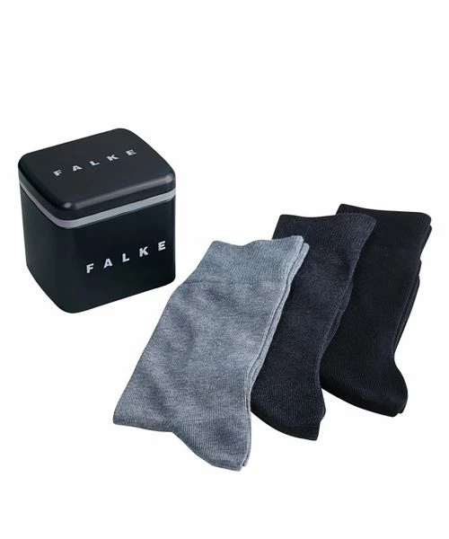 Falke Happy Sokken 3 Paar Zwart Grijs 3 Falke Happy Sokken 3 Paar Zwart Grijs