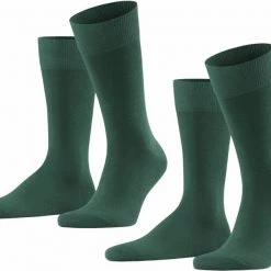 Falke Happy Sokken 2-Pack Donkergroen