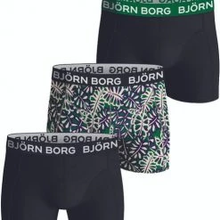 Boxershorts Bjorn Borg Boxers 3-Pack Zwart Print -Ondergoed Verkoopwinkel 75113 1 1