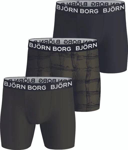 Boxershorts Bjorn Borg Performance Boxers 3-Pack Zwart Groen 7 Boxershorts Bjorn Borg Performance Boxers 3-Pack Zwart Groen - Afbeelding 5