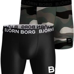 Boxershorts Bjorn Borg Performance Boxers 2-Pack Zwart Legergroen