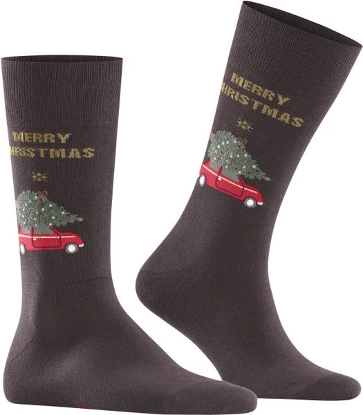 Burlington Sokken Merry X-Mas Bruin 5 Burlington Sokken Merry X-Mas Bruin - Afbeelding 3